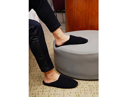 Navy Blue Baklava Canak Slipper