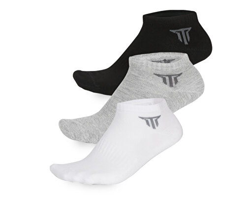 Pamuk Patik 3 Lü Siyah Beyaz Gri