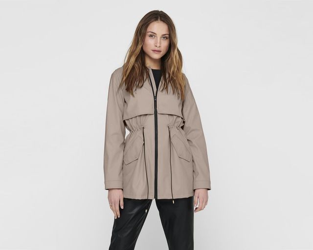 Only Kadın Onlrace Short Raincoat Otw Gri 15161241-FEATHER-GREY