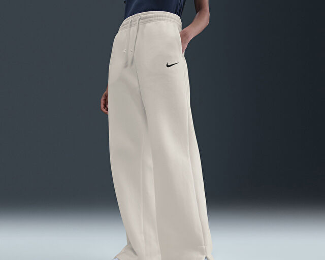 NIKE Kadın W NSW PHNX FLC HR PANT WIDE 2 Kahverengi IH1011-248