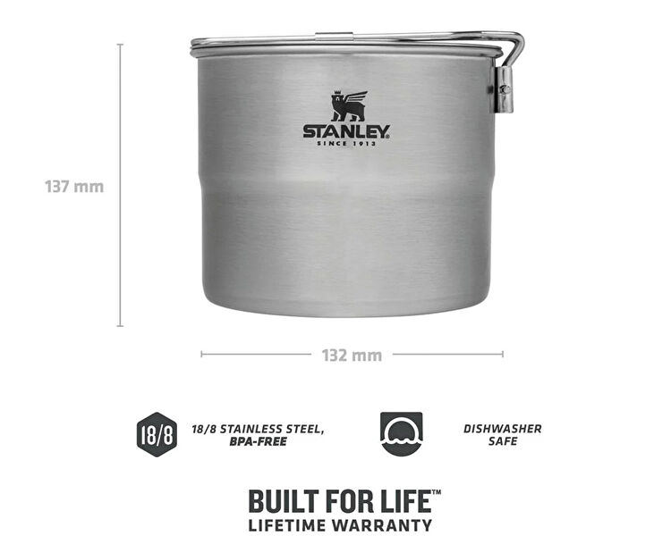 THE STAINLESS STEEL COOK SET FOR TWO 1.0 LT