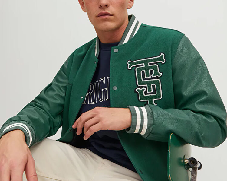 Jack Jones Erkek Jorcollege Bomber Jacket Sn Yeşil 12230582