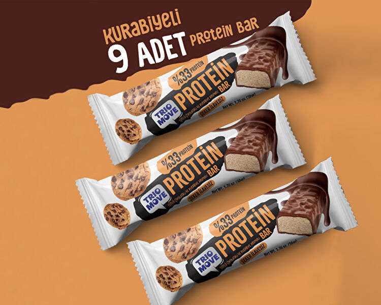 Çikolata Kaplamalı Protein Bar - Kurabiyeli ve Sütlü Çikolatalı 50 g x 9 Adet