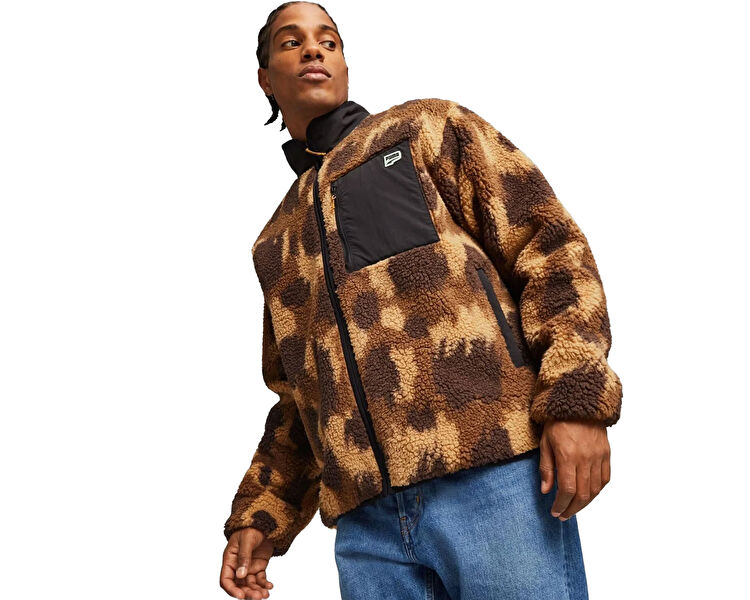 Puma Erkek Downtown Aop Sherpa Jacket Kahverengi 62167701