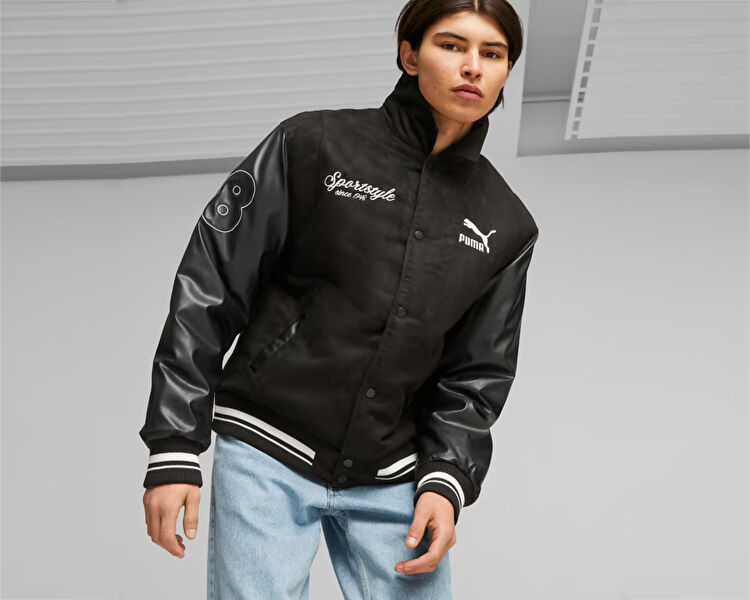 PUMA Erkek TEAM VARSITY JACKET Siyah 62178801 | Korayspor