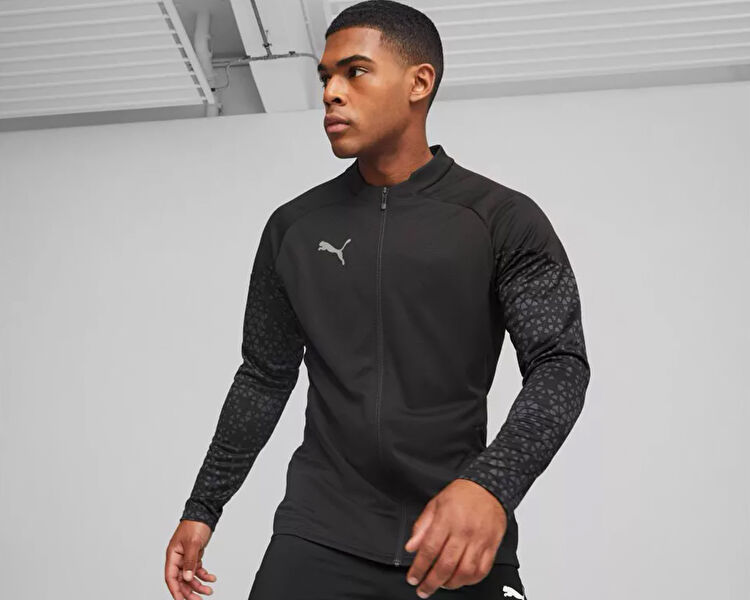 Teamcup Training 1/4 Zip Top Erkek Puma Siyah Erkek Futbol Uzun