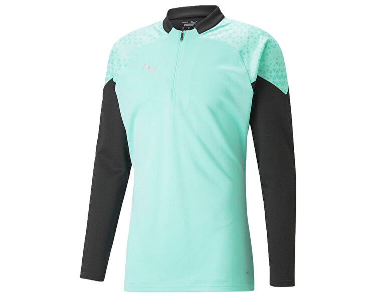 Teamcup Training 1/4 Zip Erkek Puma Mavi Erkek Futbol Uzun Kollu