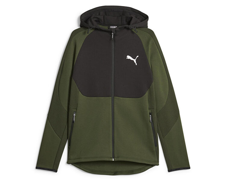 Puma Erkek Evostripe Full-Zip Hoodie Yeşil 67593031