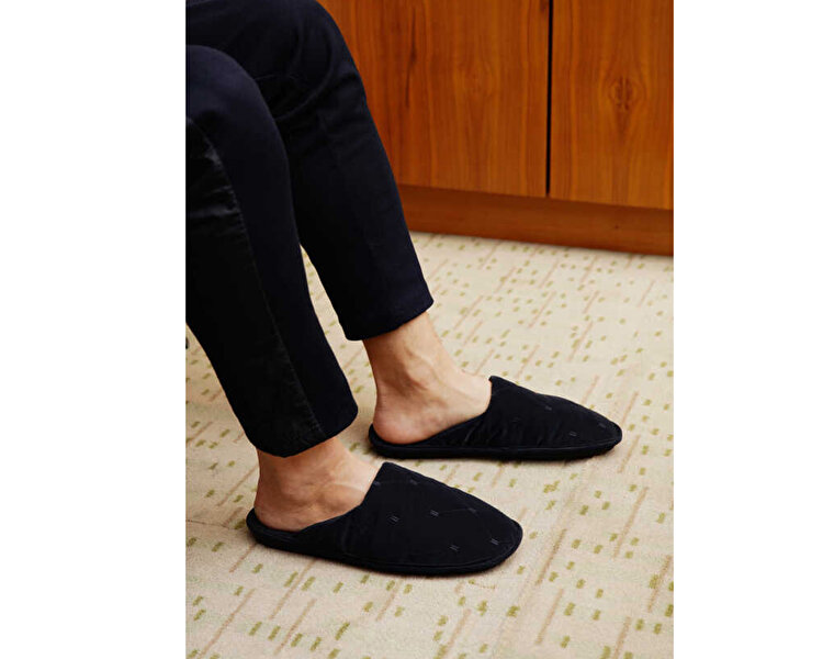Navy Blue Baklava Canak Slipper