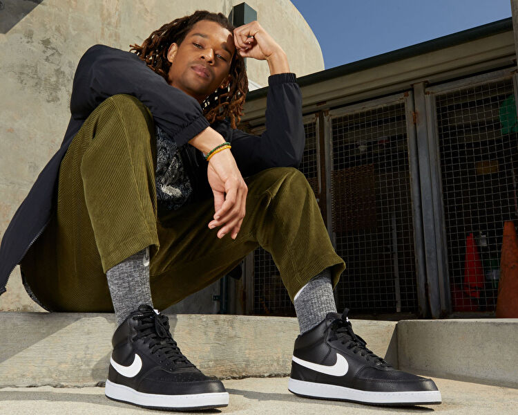 Nike Erkek Court Vision Mid Next Nature Siyah DN3577-001