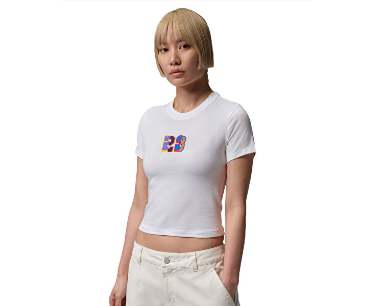 W JORDAN FLT SS TMID GFX TEE 23