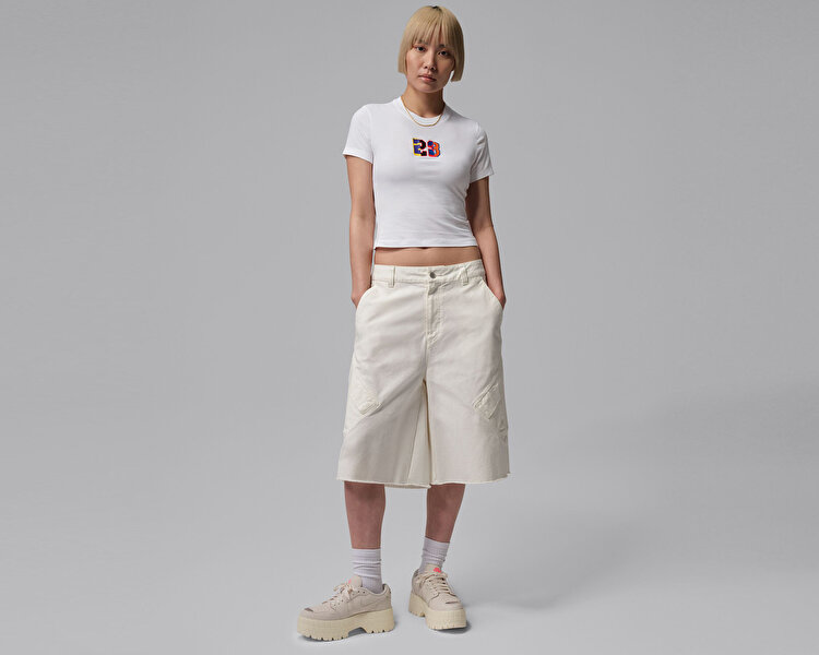 W JORDAN FLT SS TMID GFX TEE 23