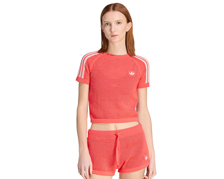 ADIDAS Kadın CROCHET TEE Kırmızı KC6482 | Korayspor
